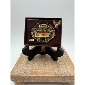 Harley Davidson Eagle Pin Set 24K Gold Overlay Vintage Made in USA No 1 Logo